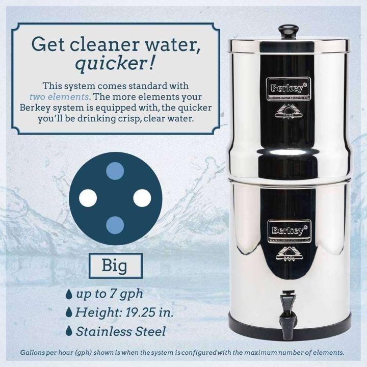 Big Berkey BK4X2 Countertop Water Filter System With 2 Black Berkey   B710eff6d5174066a3d4f9662199947a5ae37be2 105 1 