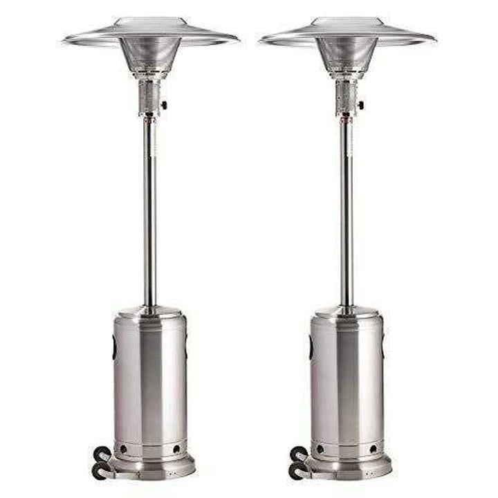 2 Set Patio Heater 48,000 BTU, Stainless Steel Outdoor Heater, Standing